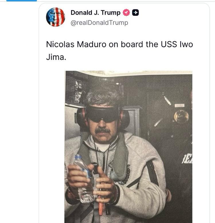 Captura EEUU al presidente de Venezuela, Nicolás Maduro